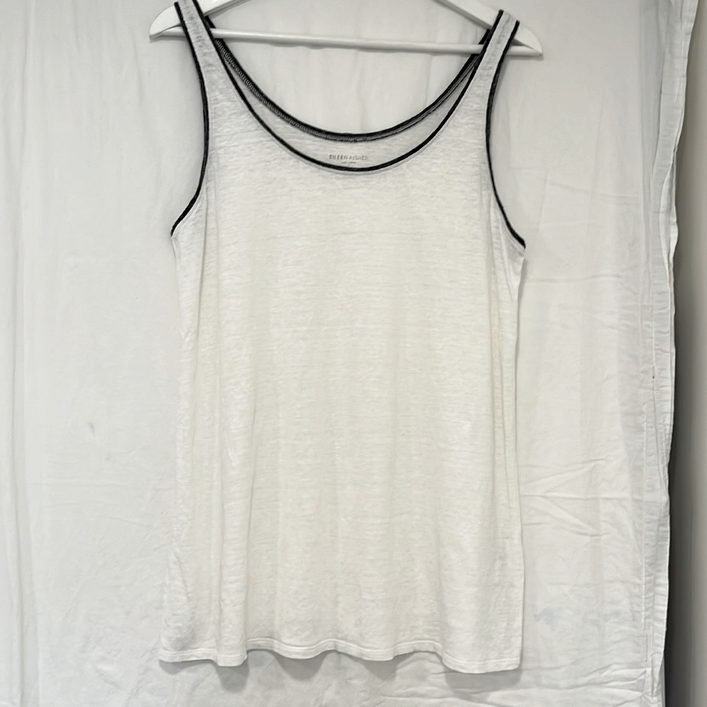 Eileen Fisher White Linen Tank Top, S